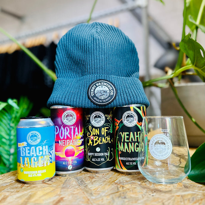 Beers/Beanie/Glass gift bundle
